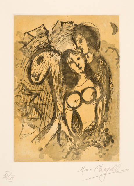 Marc Chagall : Les amoureux au cheval - Liebespaar mit ..., 1961