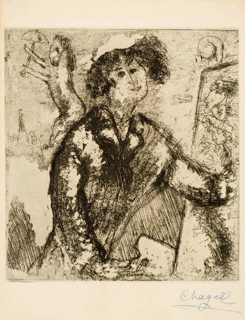 Marc Chagall : Autoportrait au chevalet - Selbstbildnis an ..., 1930/1931