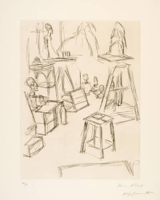 Alberto Giacometti : Sculptures dans l’atelier VI, 1965