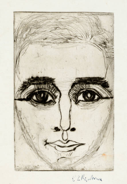 Ernst Ludwig Kirchner : Kopf des Dichters Georg Heym, 1923