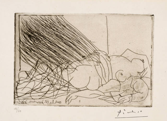 Pablo Picasso : Femme nue endormie ou morte (Danaé?), Paris, 17 January 1934