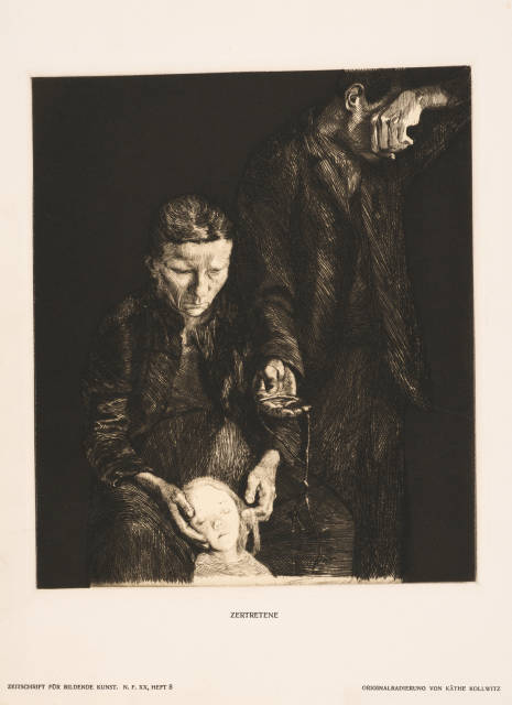 Käthe Kollwitz : Sturm. - Zertretene - Arme Familie, Between 1893 and 1897. - Before May 1901