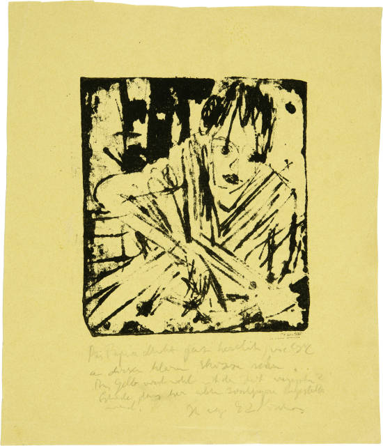 Ernst Ludwig Kirchner : Mädchen am Stickrahmen, 1919