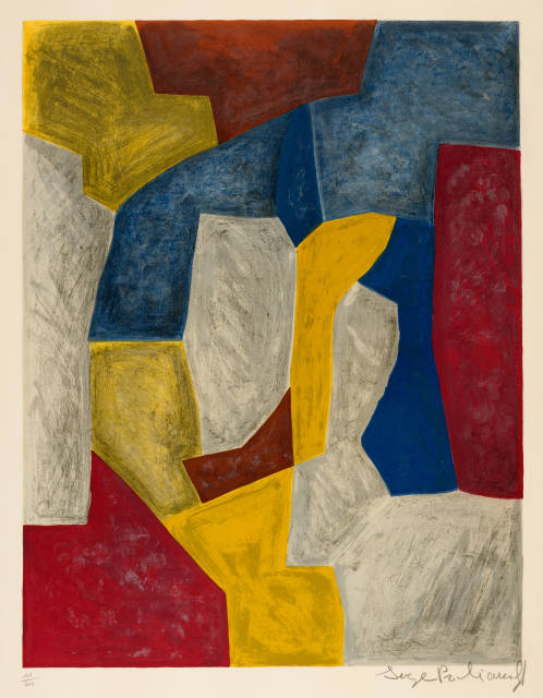 Serge Poliakoff : Komposition in Karminrot, Gelb, Grau und ..., 1959