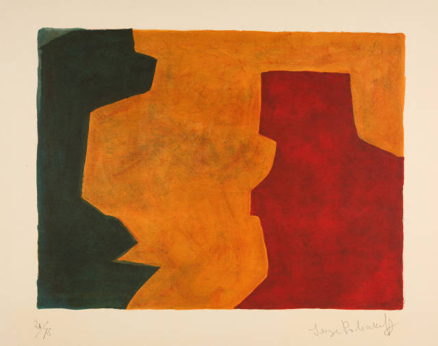 Serge Poliakoff : Komposition in Grün, Orange und ..., 1966
