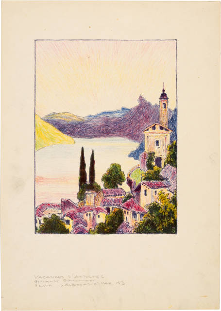 Giovanni Giacometti : 5 Probedrucke zu Illustrationen 'Vacances d'..., 1907
