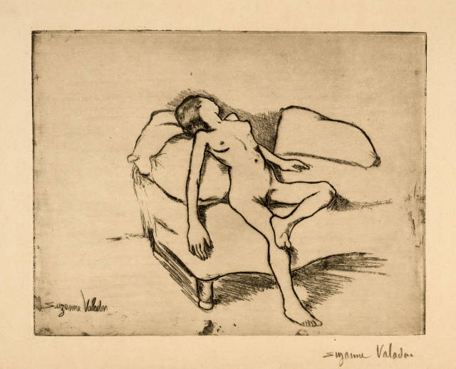 Suzanne Valadon : Louise nue sur le canapé. - Louise nue sur ..., 1895