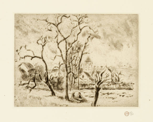 Camille Pissarro : Chateau de Busagny, à Osny. - Eglise d'Osny,..., 1887 and 1885