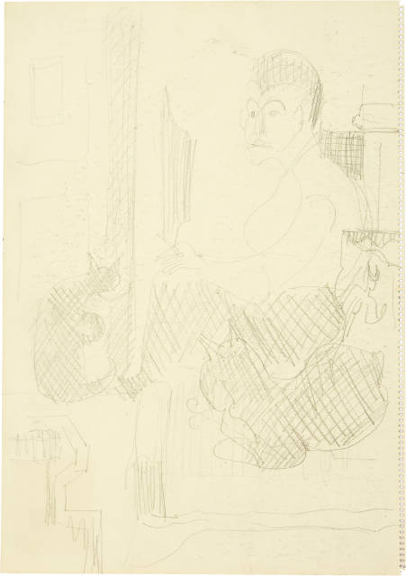 Ernst Ludwig Kirchner : Erna mit zwei Katzen, Circa 1938