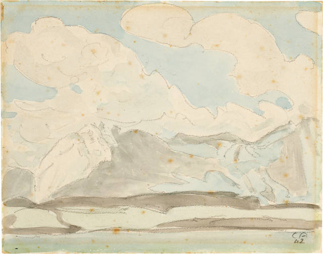 Cuno Amiet : Blick von Gunten über den Thunersee mit ..., 1942