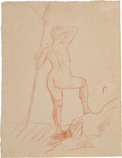 Félix Vallotton : Femme nue avec une lance sur un rocher, After 1910