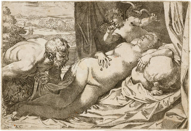 Annibale Carracci : Venus und Satyr, 1592