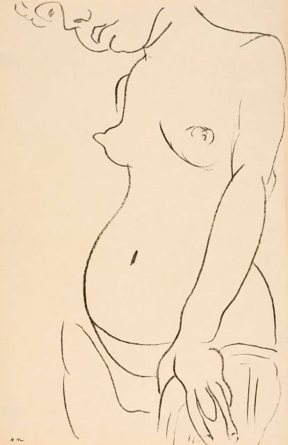 Henri Matisse : Nu de trois-quarts, une partie de la tête ..., 1913