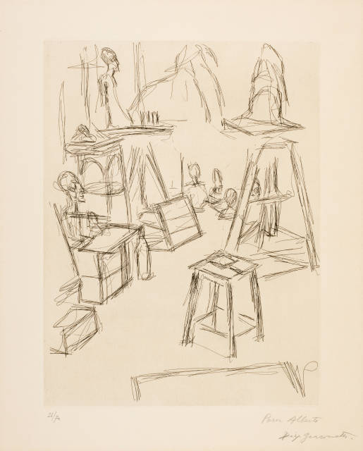 Alberto Giacometti : Sculptures dans l'atelier VI, 1965