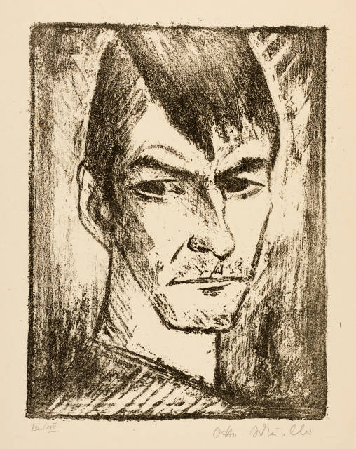 Otto Mueller : Selbstbildnis nach rechts , 1921/1922