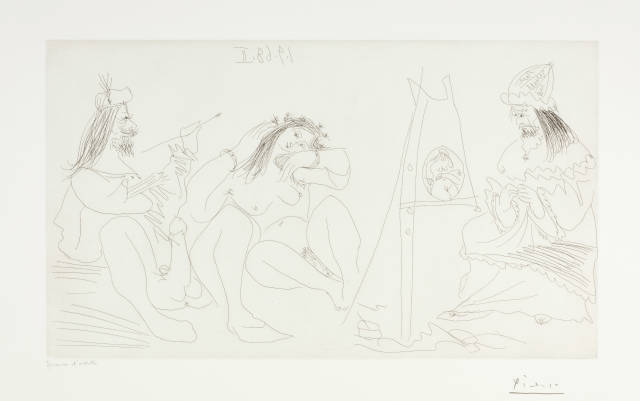 Pablo Picasso  : Raphaël et la Fornarina. VII: Le Pape est l ..., Mougins, 1 September 1968