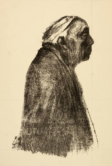 Käthe Kollwitz : Selbstbildnis im Profil nach rechts, 1938