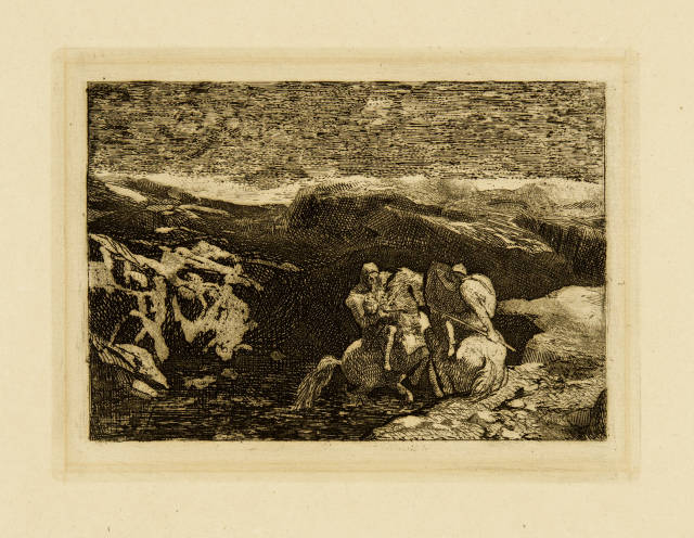 Odilon Redon : Lutte de cavaliers, 1865, Printed 1922