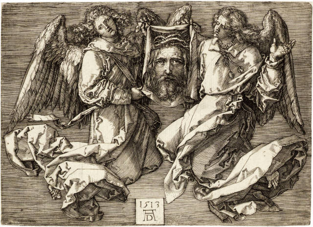 Albrecht Dürer : Das Schweisstuch von zwei Engeln gehalten, 1513