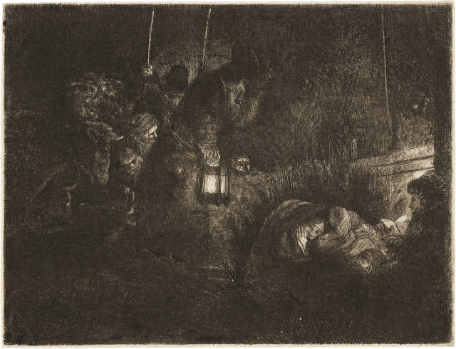 Rembrandt Harmensz. van Rijn : Die Anbetung der Hirten bei Laternenschein - ..., Circa 1657