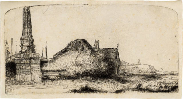 Rembrandt Harmensz. van Rijn : Der Obelisk - Die Landschaft mit dem ..., Circa 1650