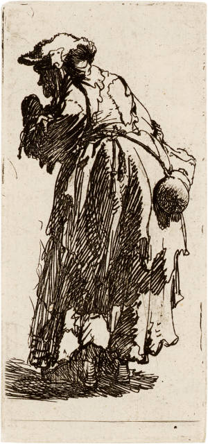 Rembrandt Harmensz. van Rijn : Die Alte mit der Kürbisflasche - Old Beggar ..., Circa 1629