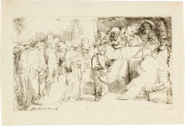 Rembrandt Harmensz. van Rijn : Der stehende Jesusknabe inmitten der ..., 1652