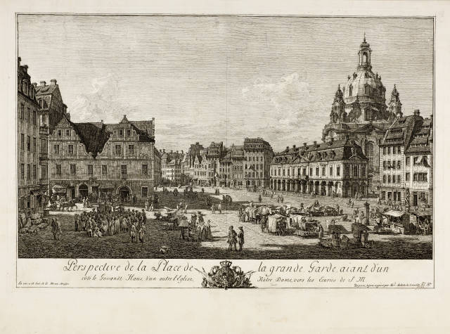 Bernardo Bellotto, detto il Canaletto : Perspective de la Place de la grande Garde, ..., 1750
