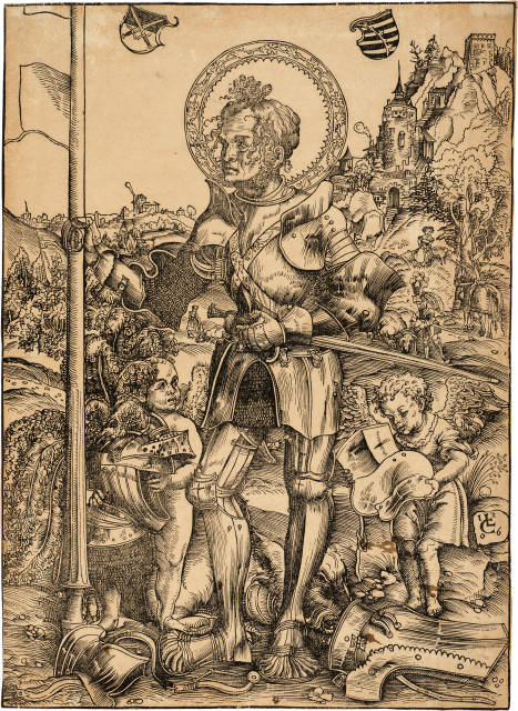 Lucas Cranach d.Ä. : Heiliger Georg, stehend in ganzer Figur mit ..., 1506