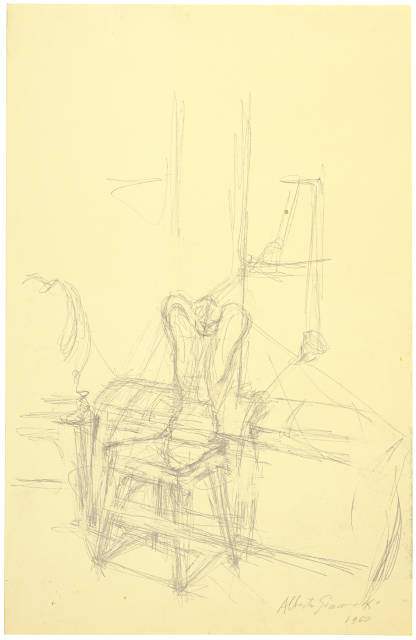 Alberto Giacometti : Chaise et bahu dans la salle à manger à ..., 1960