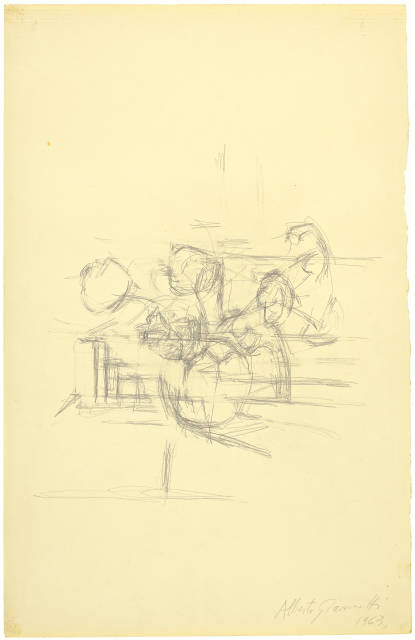 Alberto Giacometti : Bouquet dans un vase (recto) - ,  Tête de ..., 1963