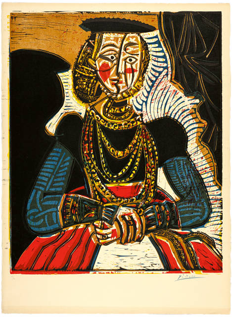 Pablo Picasso  : Portrait de jeune fille, d'après Cranach le  ..., Cannes, 4. Juli 1958 