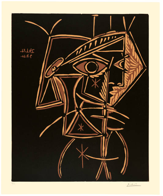 Pablo Picasso  : Buste de femme: Jacqueline , Cannes, 24. Juni 1959 und 9. April 1960 