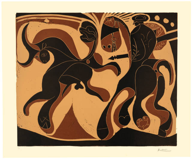 Pablo Picasso  : Taureau et picador , Cannes, 5. und 6. September 1959 