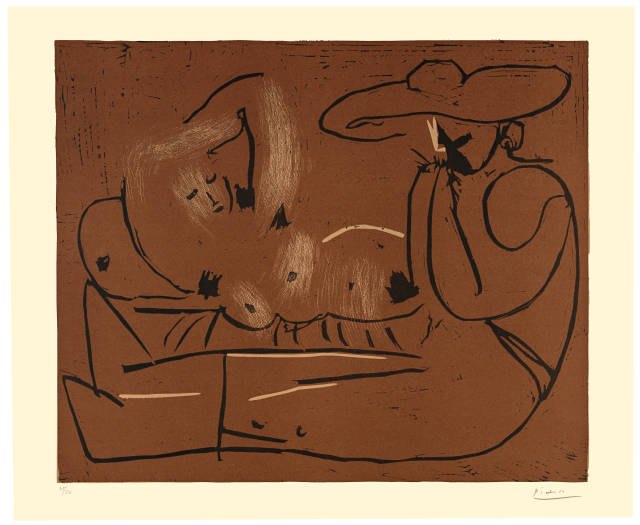 Pablo Picasso  : L'aubade, avec joueur d'harmonica , Cannes, 21. September 1959 
