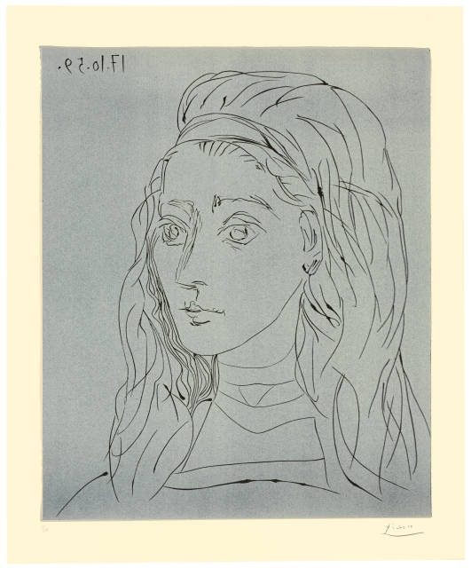 Pablo Picasso  : Portrait de Jacqueline , Cannes, 17. Oktober 1959 