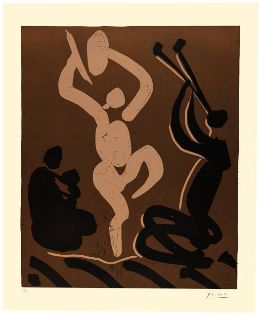 Pablo Picasso  : Bacchanale avec une femme assise tenant un b� ..., Cannes, 17. November 1959 und 5. Februar 1960 