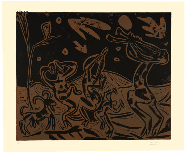 Pablo Picasso  : Danse nocturne avec un hibou , Cannes, 18. November 1959 