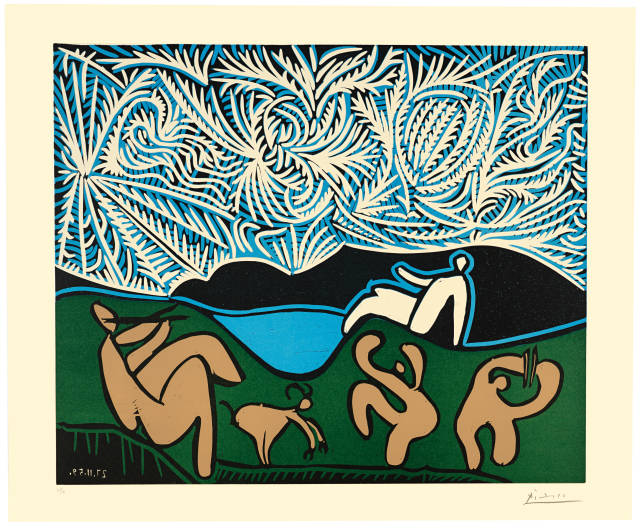 Pablo Picasso  : Bacchanale avec chevreau et spectateur , Cannes, 27. November 1959 