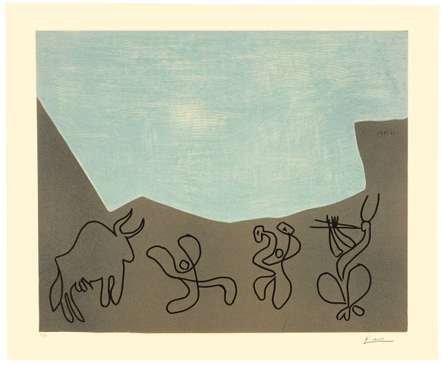 Pablo Picasso  : Bacchanale au taureau , Cannes, 30. November 1959 