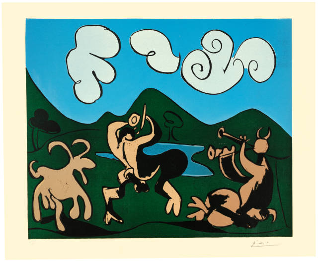 Pablo Picasso  : Faunes et chèvre , Cannes, November 1959 