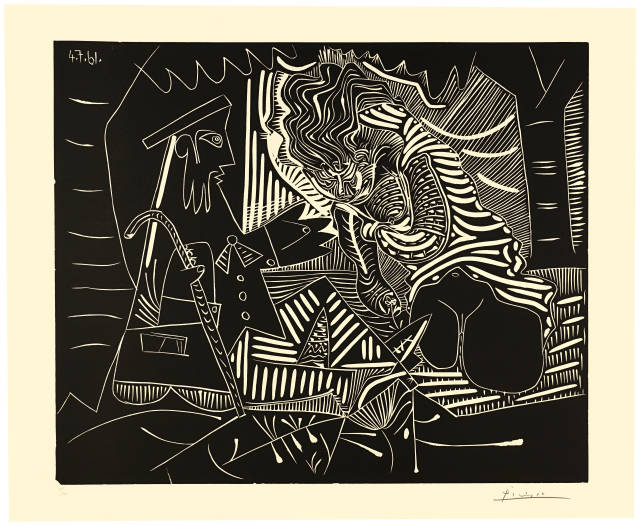 Pablo Picasso  : Variation sur le déjeuner sur l'herbe de  ..., Mougins, 4. Juli, 23. und 24. November 1961 