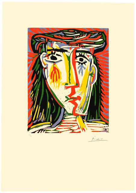 Pablo Picasso  : Jacqueline au chapeau de paille , Mougins, 16. Januar 1962 