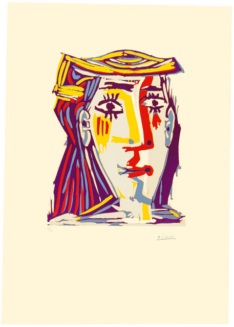 Pablo Picasso  : Portrait de Jacqueline au chapeau de paille  ..., Mougins, 17. Januar 1962 