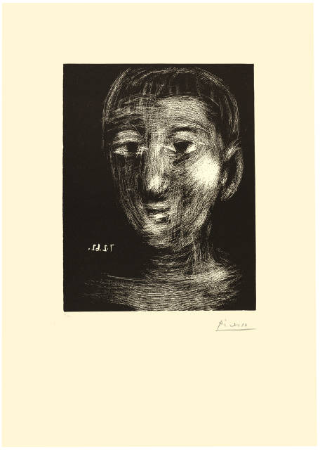 Pablo Picasso  : Tête de garçon III , Mougins, 7. Februar 1962 