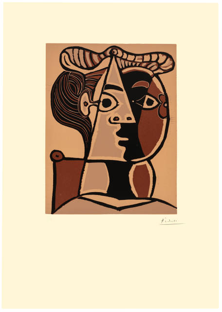 Pablo Picasso  : Femme assise au chignon , Mougins, 15. Februar 1962 