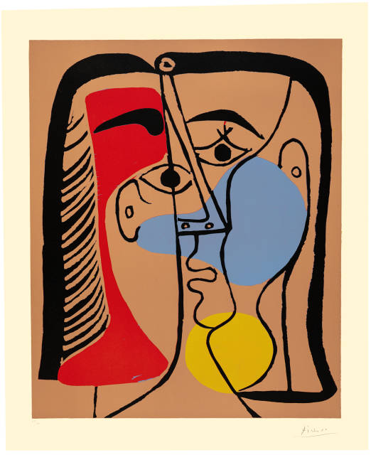 Pablo Picasso  : Portrait de Jacqueline aux cheveux lisses , Mougins, 16. Februar 1962 