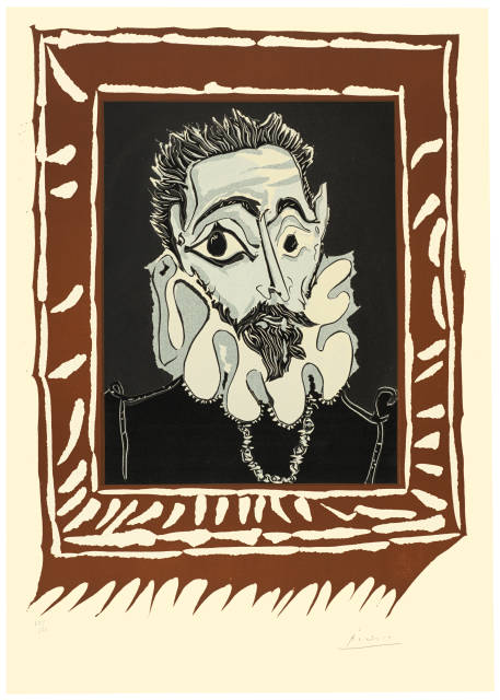 Pablo Picasso  : Portrait d'homme à la fraise , Mougins, 9. April 1962 