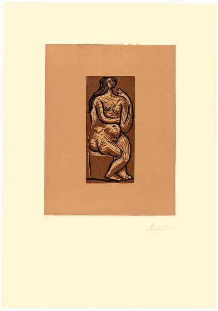 Pablo Picasso  : Nu assis , Mougins, 23. April 1962 
