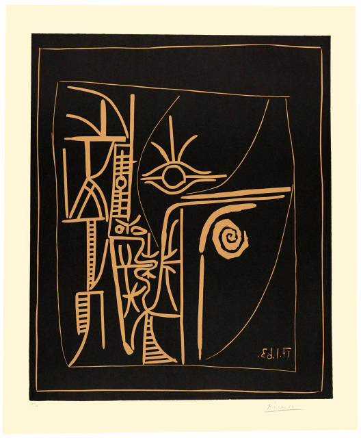 Pablo Picasso  : Visage , Mougins, 17. Januar 1963 